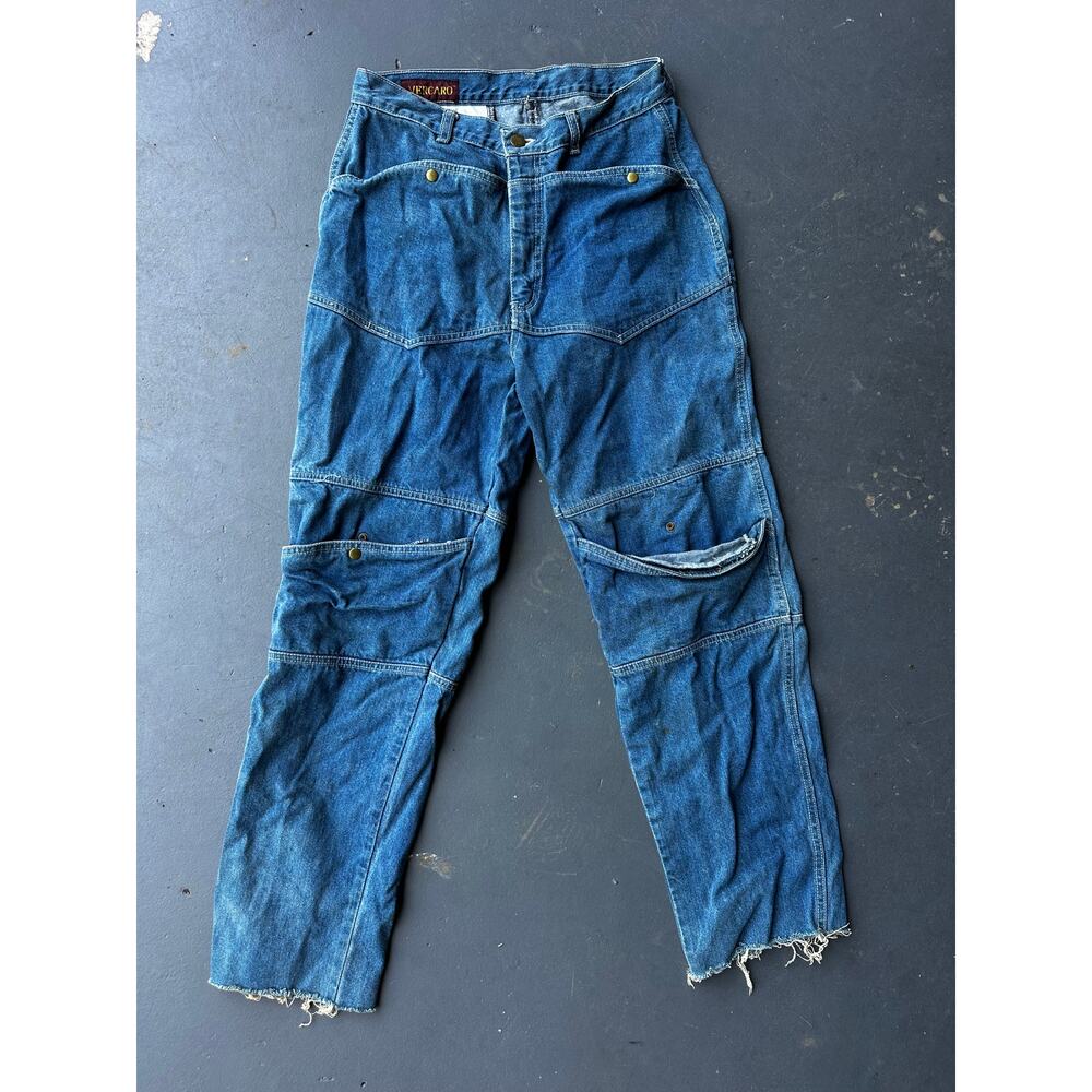 Vintage M. Vercaro Denim Cargo Jeans Utility Carpenter Pants Y2K